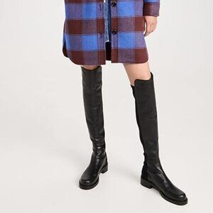 Stuart Weitzman 5050 Bold OTC Stretch Leather Boot in Black